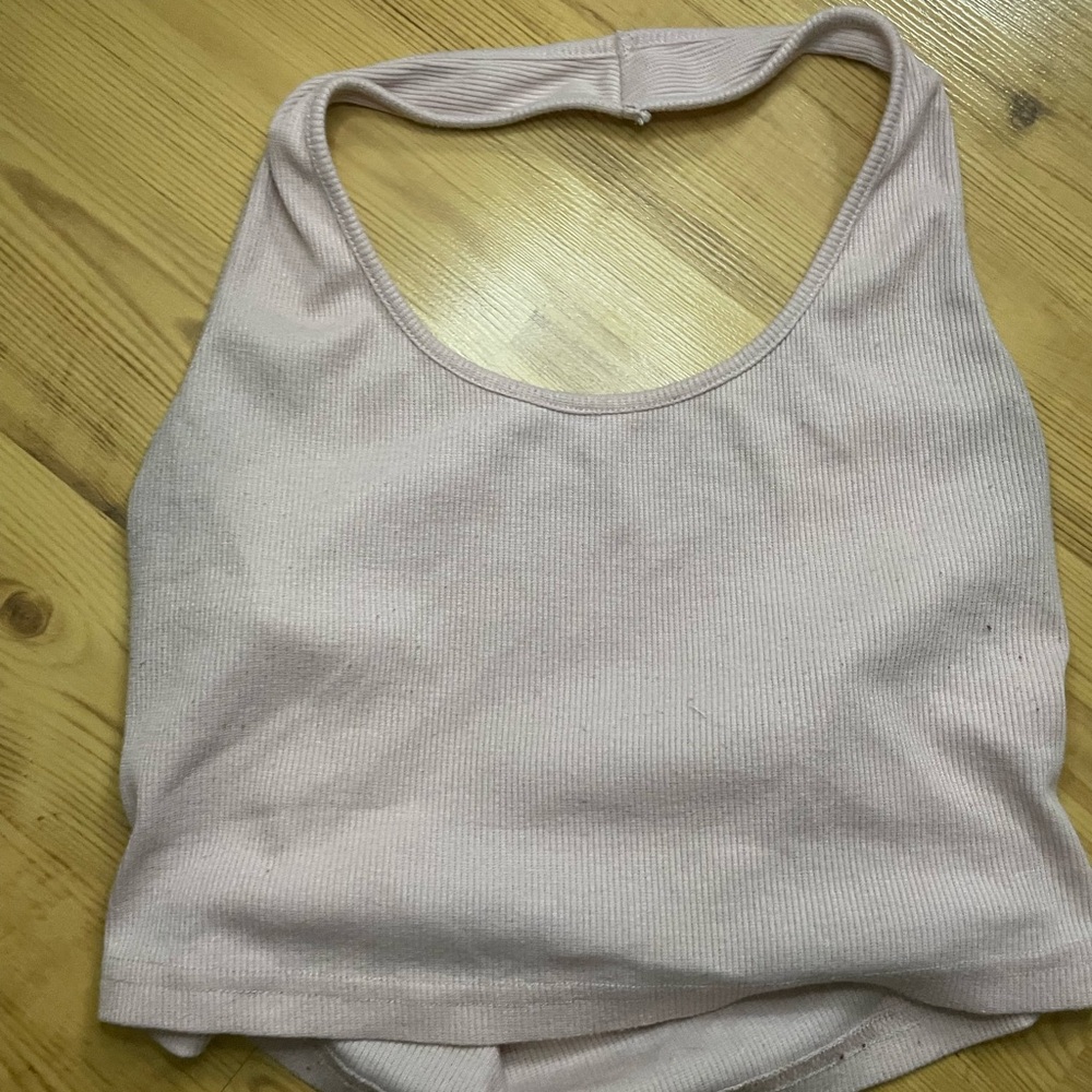 SHEIN Light Pink Ribbed Crop Top